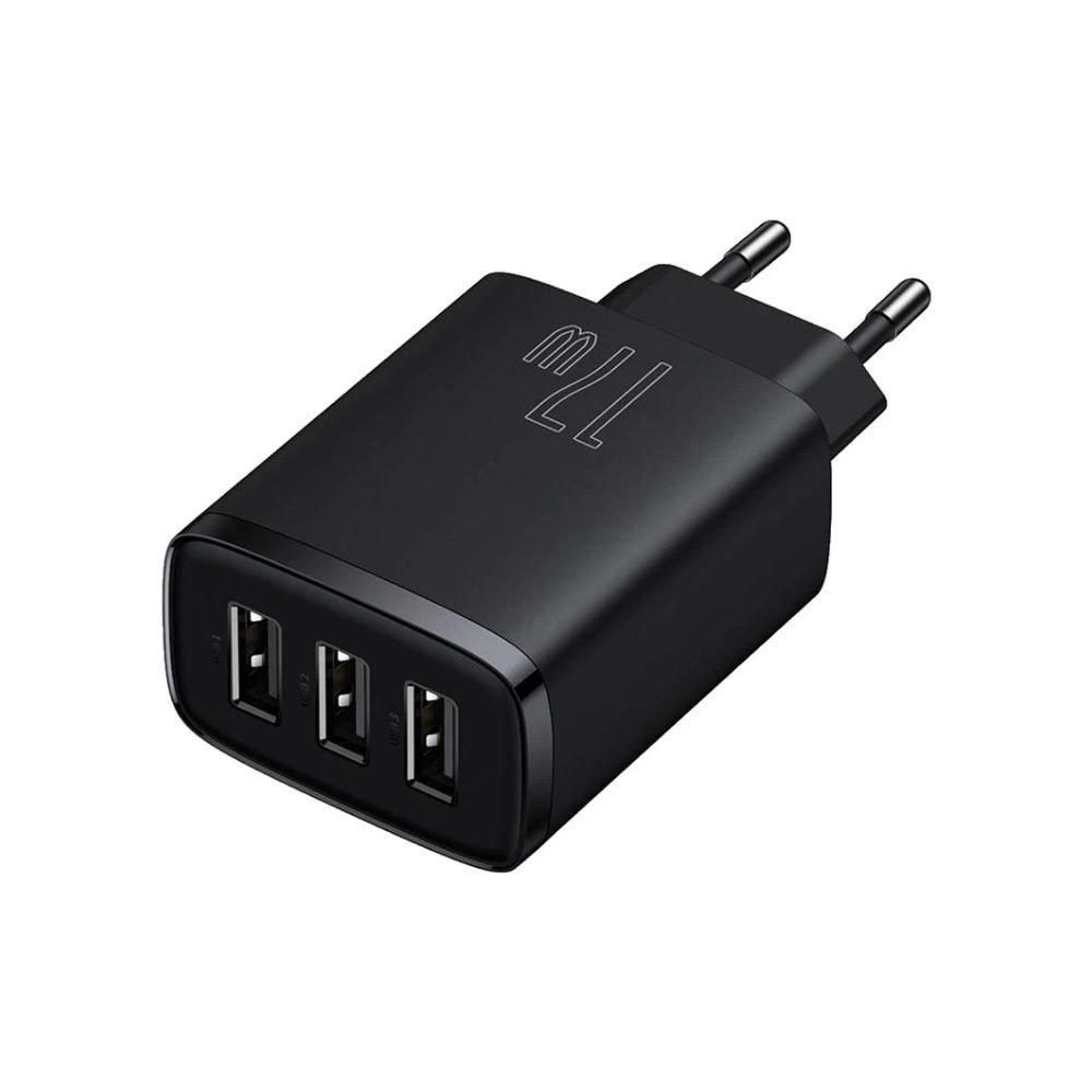 Baseus CCXJ020101 Tri USB 17W EU Black Charger / Charging Adapter