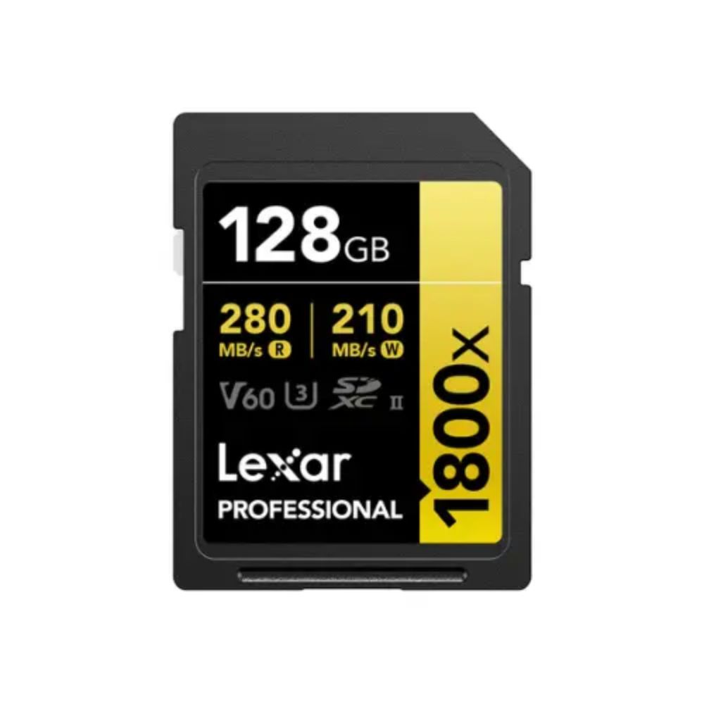 Lexar 128GB Professional 1800x (2) Lexar 128GB Professional 1800x UHS-II SDXC Gold Memory Card - Image 1